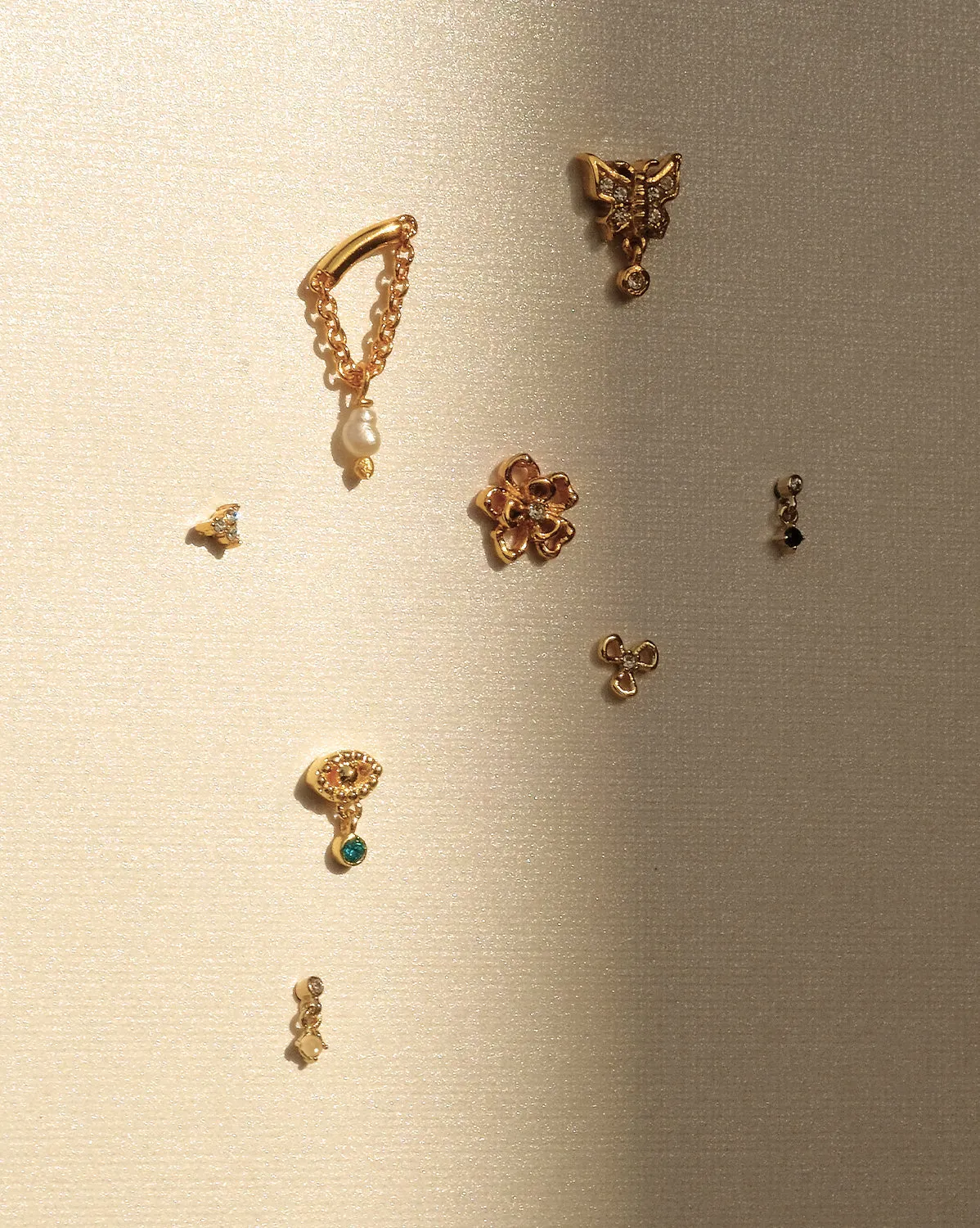 14K Solid Gold Chihiro Flower Stud