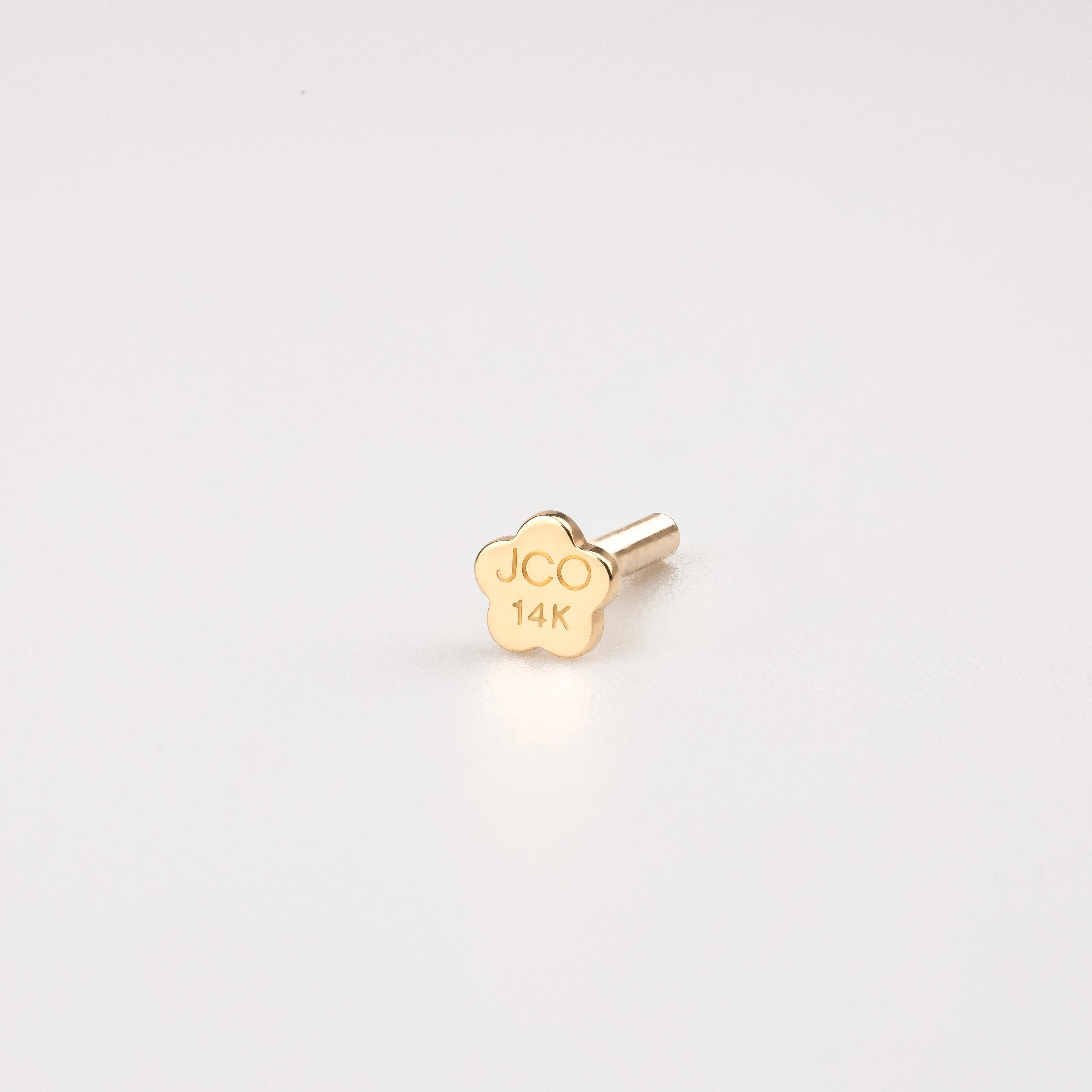 14K Solid Gold Flower Flatback Backing