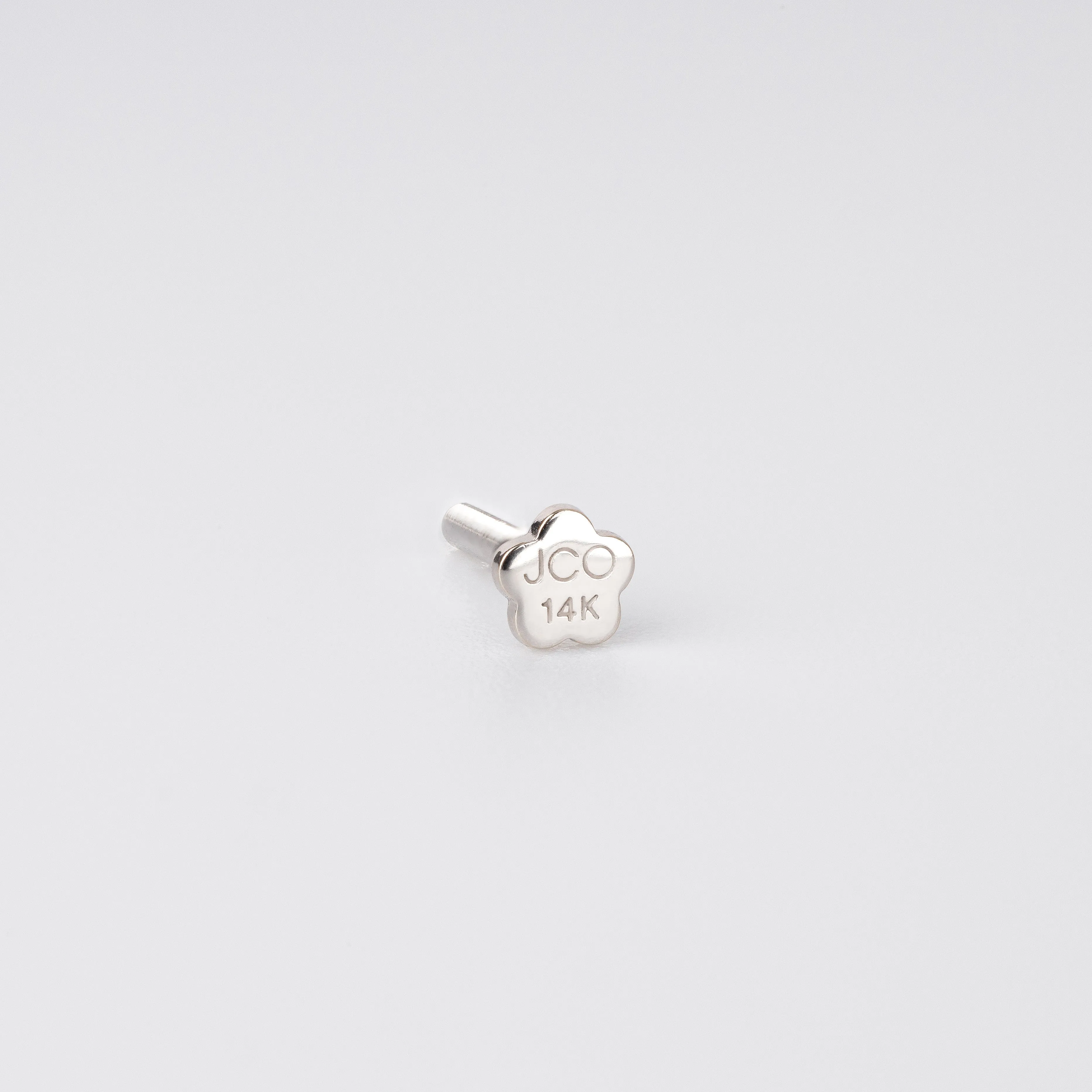 14K Solid Gold Flower Flatback Backing