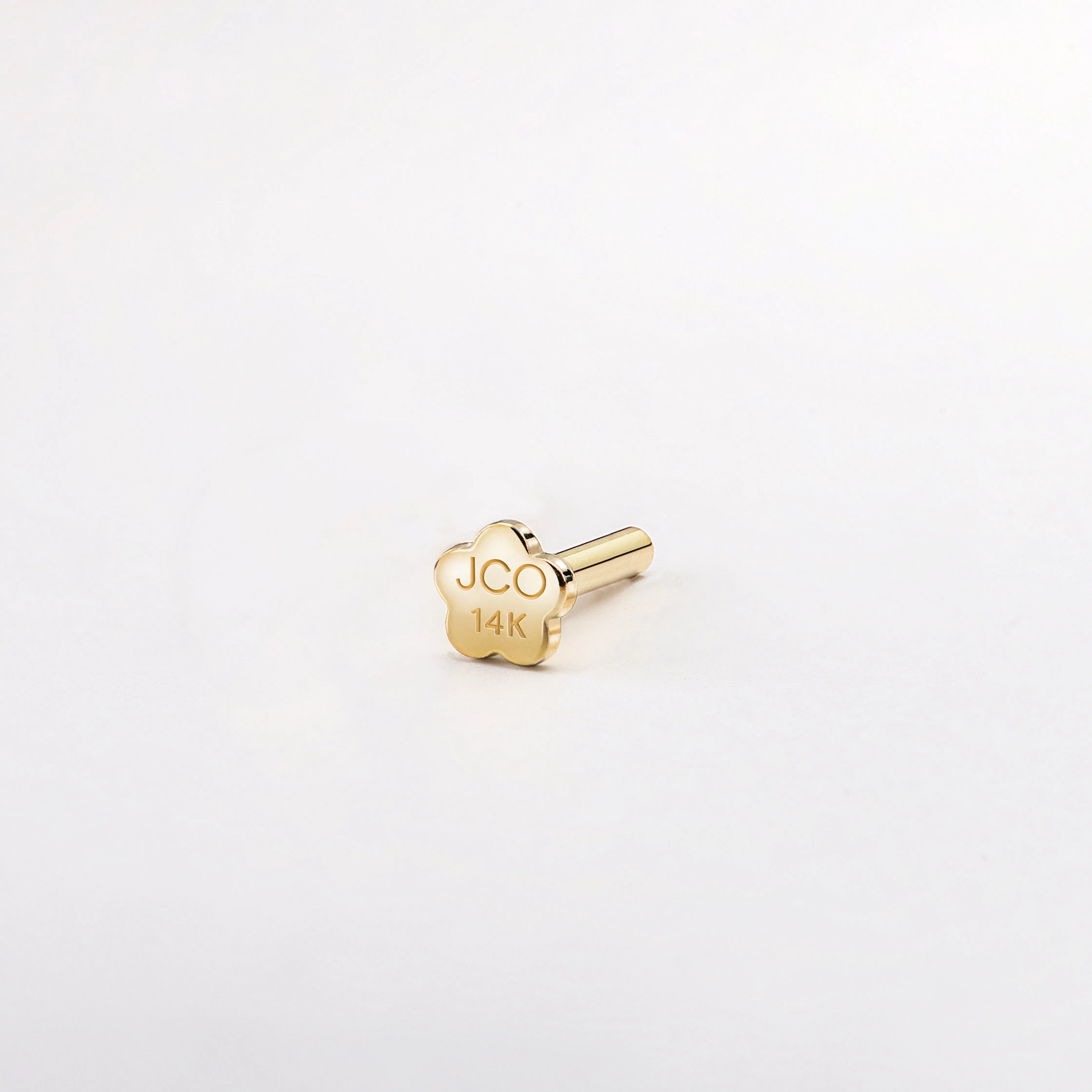 14K Solid Gold Flower Flatback Backing