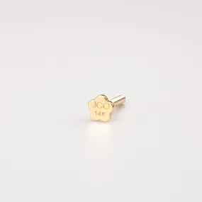 14K Solid Gold Flower Flatback Backing