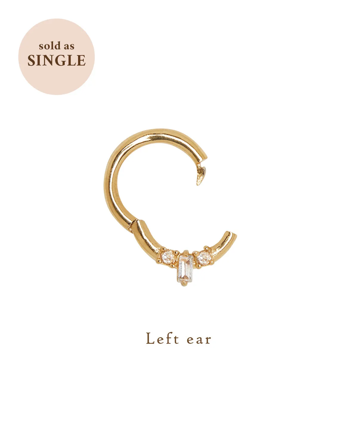14K Solid Gold Mina Trio Gemstone Hoop