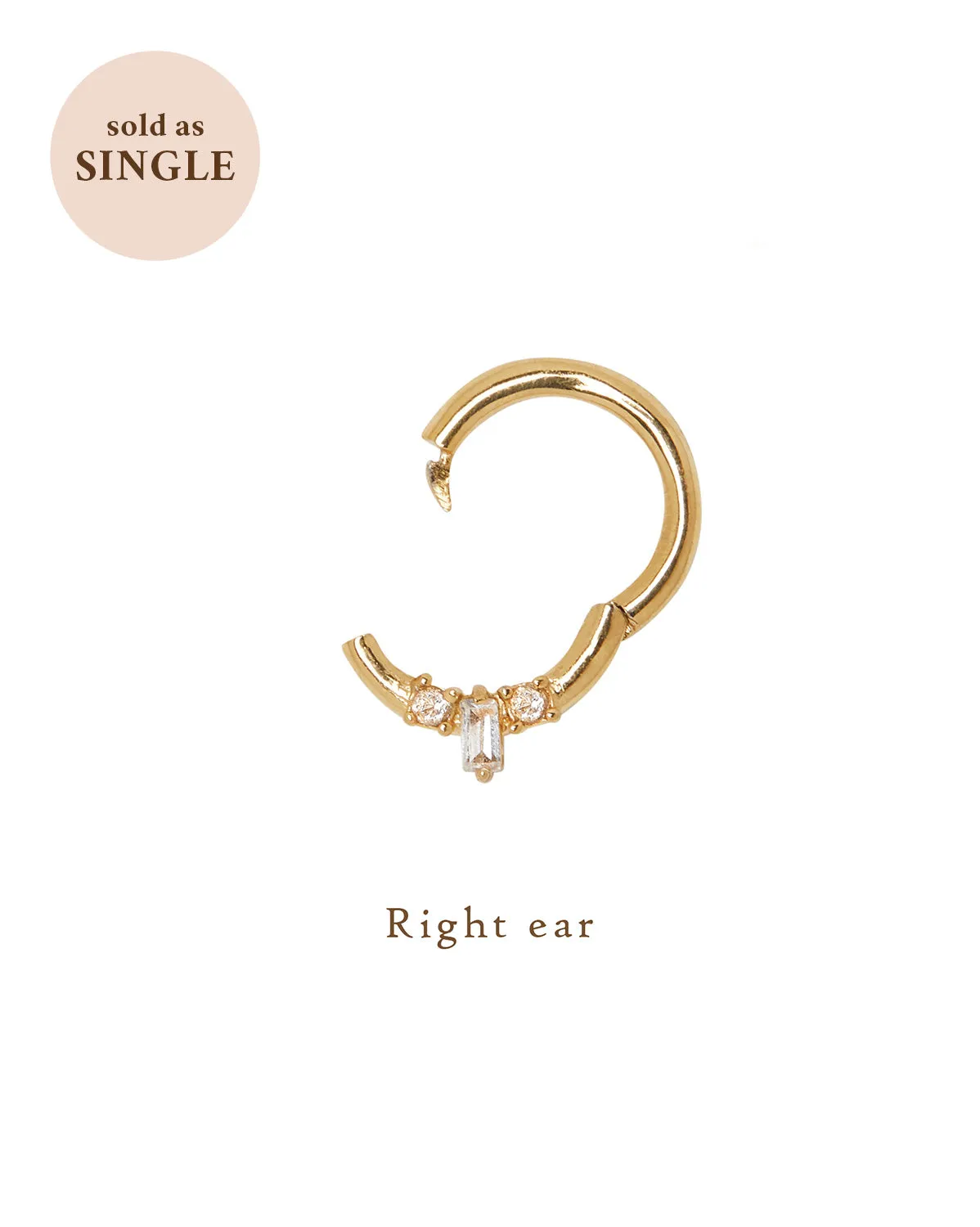 14K Solid Gold Mina Trio Gemstone Hoop