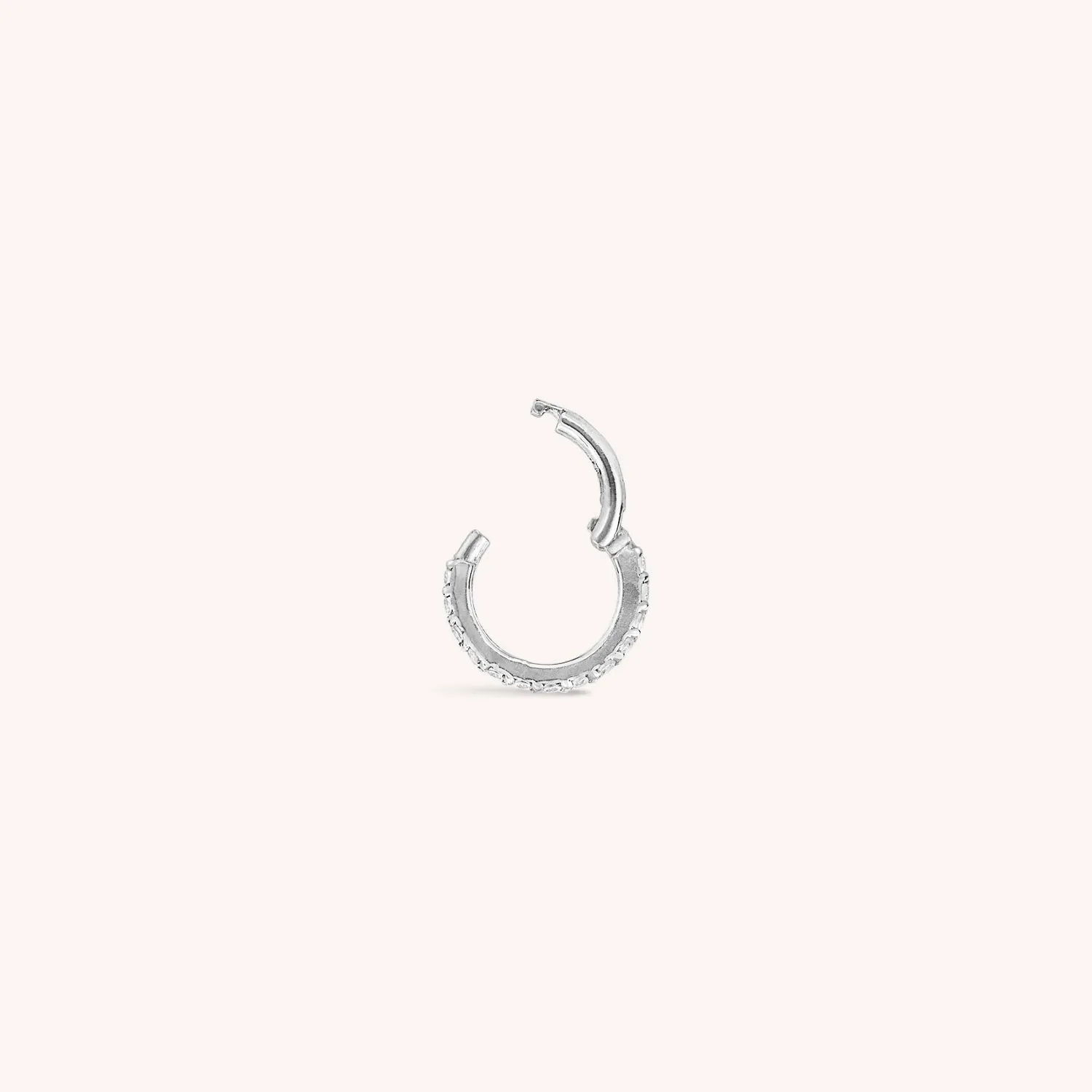 14K Solid Gold Mini Eternity Hoop Earring 6mm