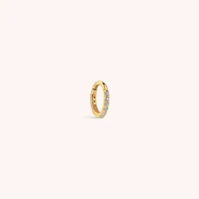 14K Solid Gold Mini Eternity Hoop Earring 6mm