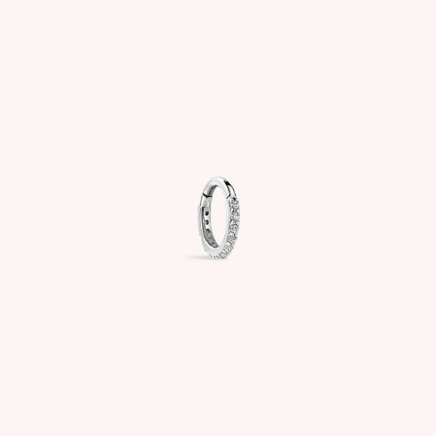 14K Solid Gold Mini Eternity Hoop Earring 6mm