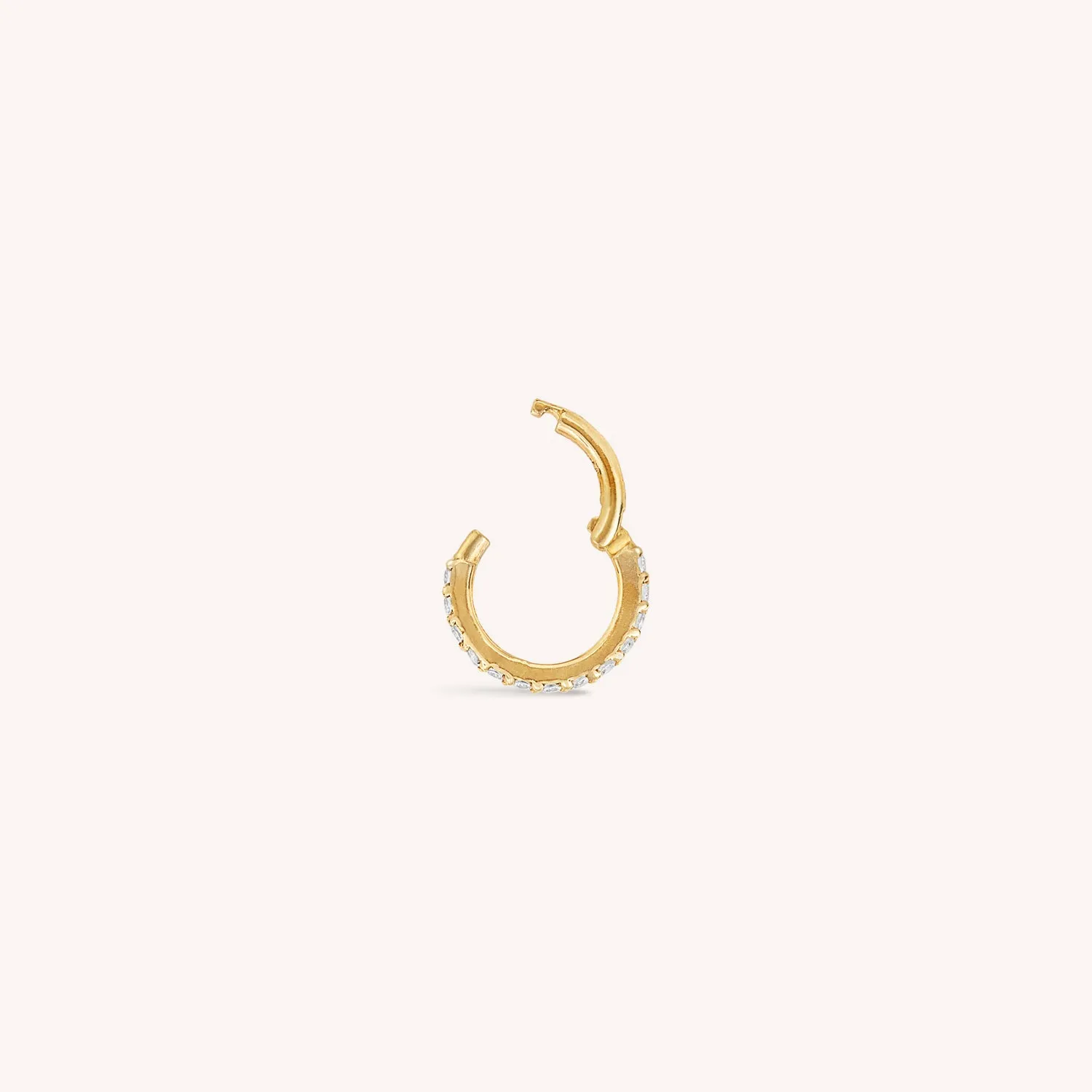14K Solid Gold Mini Eternity Hoop Earring 6mm