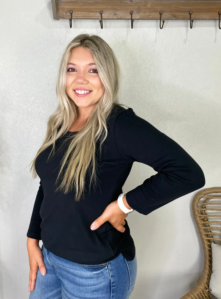 3/4 Slv Knit in Black by Keren Hart