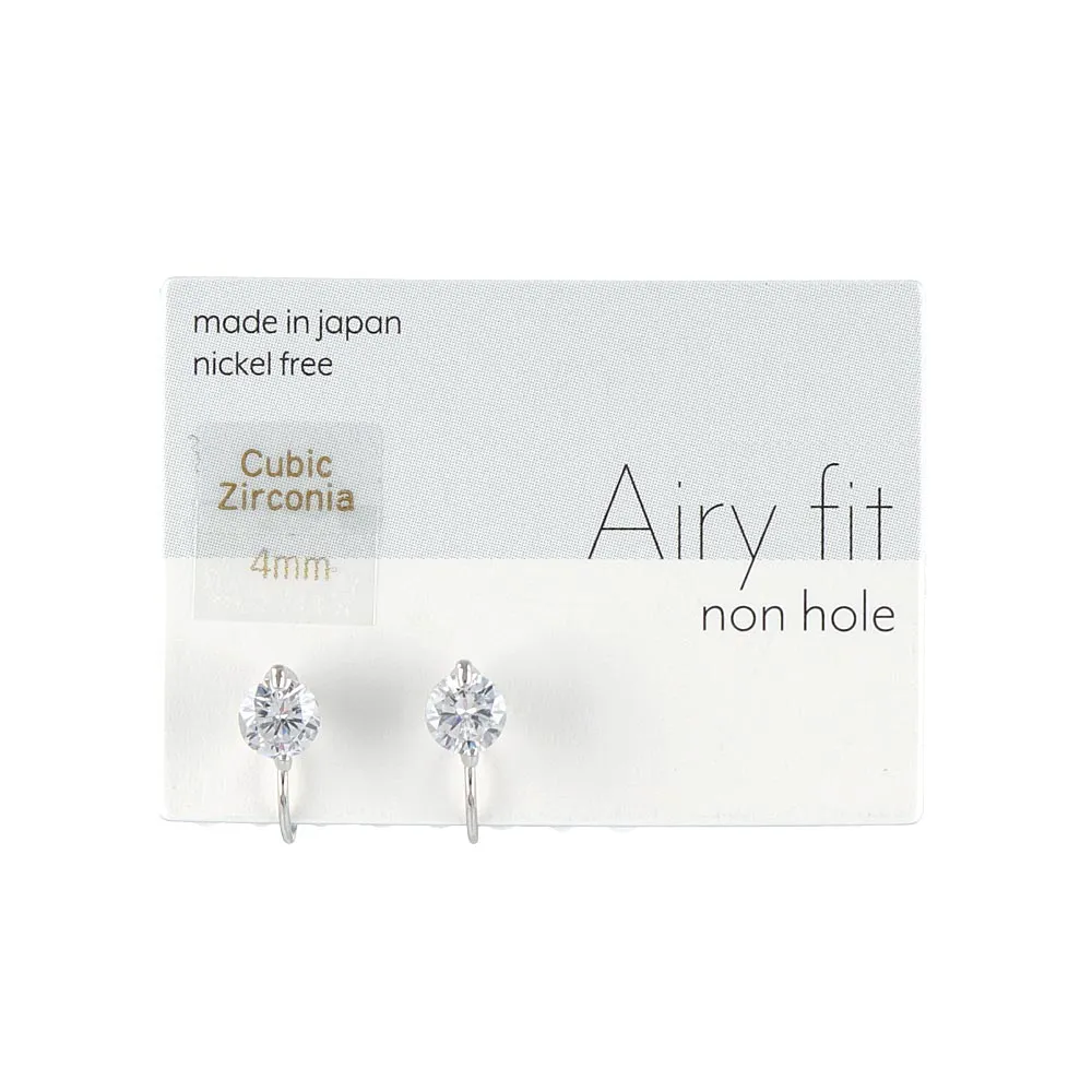 4mm CZ Airy Fit Clip On Earrings
