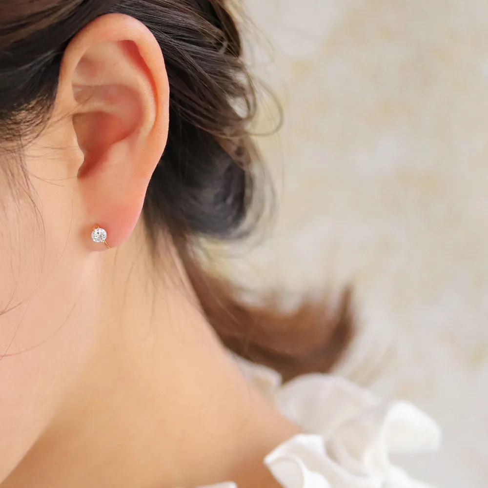 4mm CZ Airy Fit Clip On Earrings
