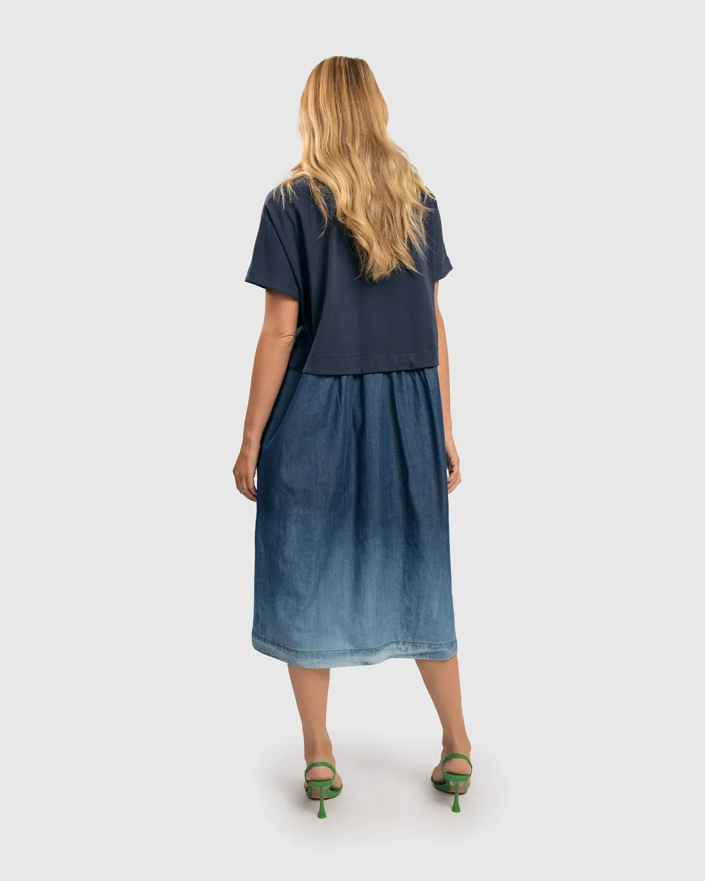 7SD143D SARI OMBRÉ POPOVER DRESS