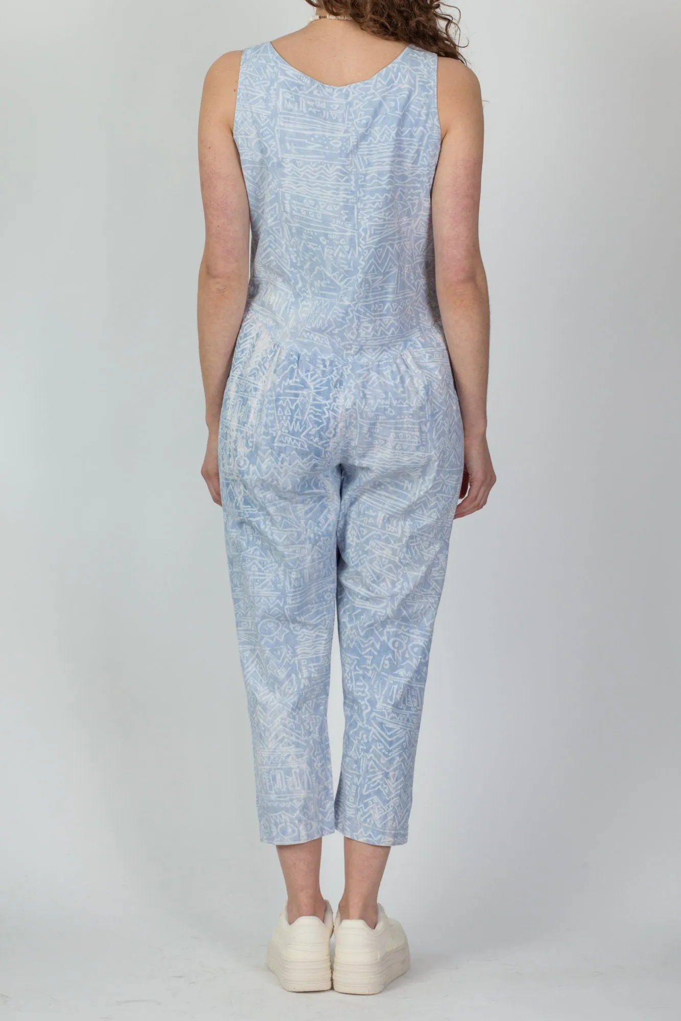 80s I. Magnin Abstract Geometric Print Jumpsuit - Medium