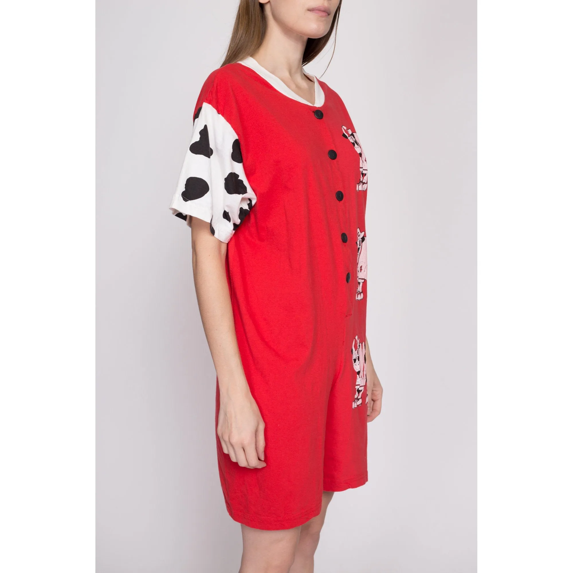 80s Retro Cow Romper - Medium to Large