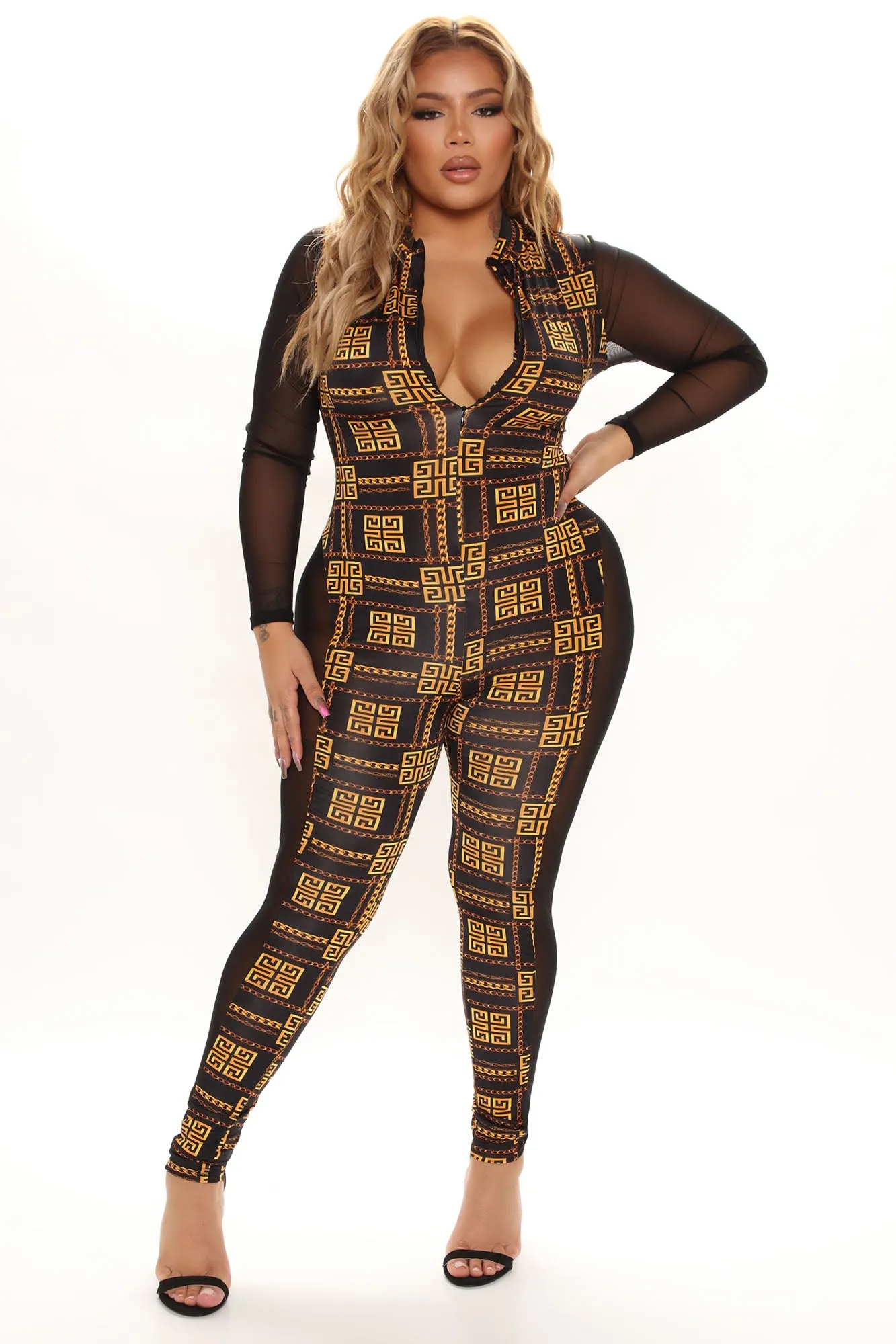 All Things Expensive Jumpsuit - Black/combo