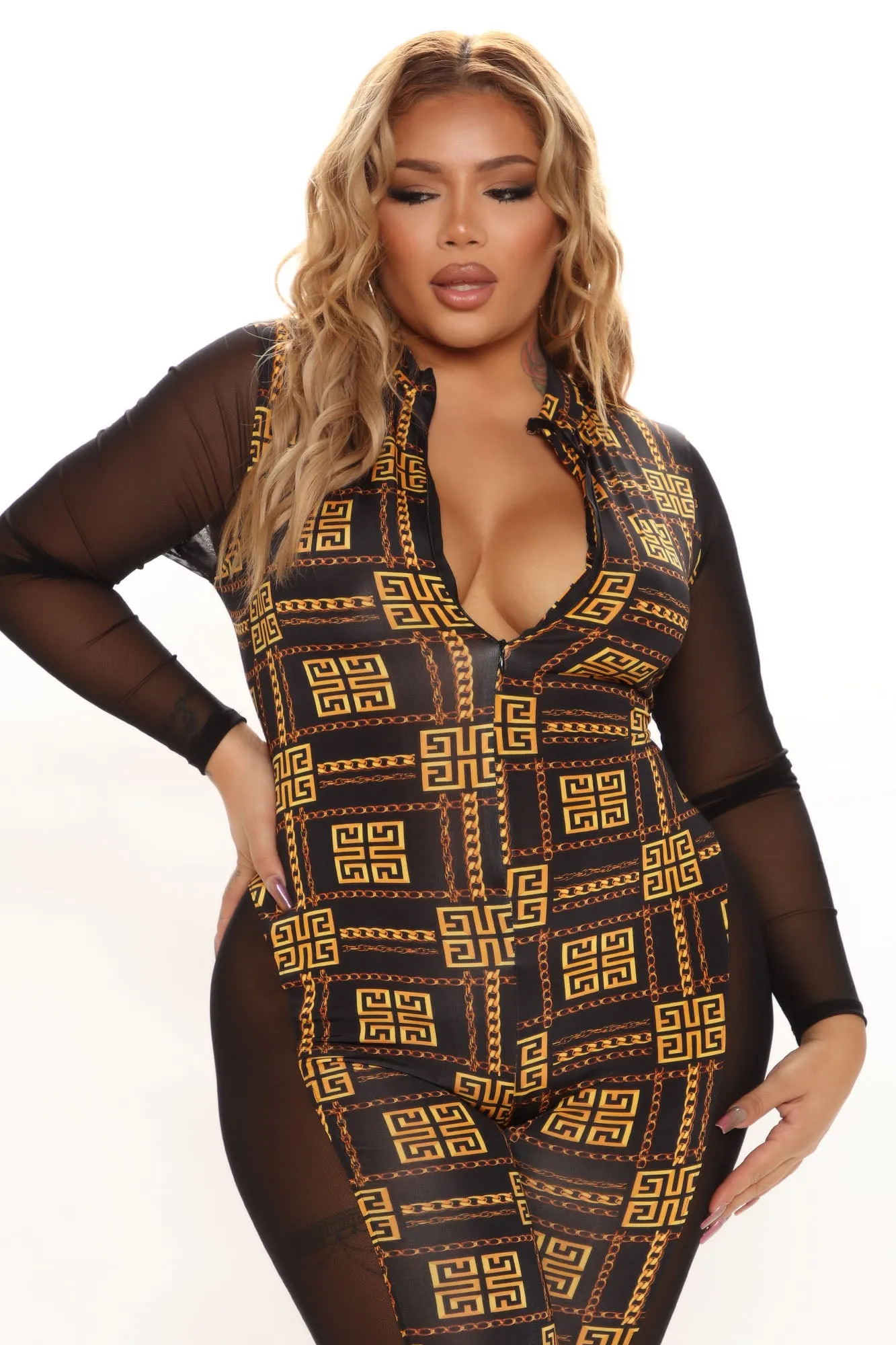 All Things Expensive Jumpsuit - Black/combo