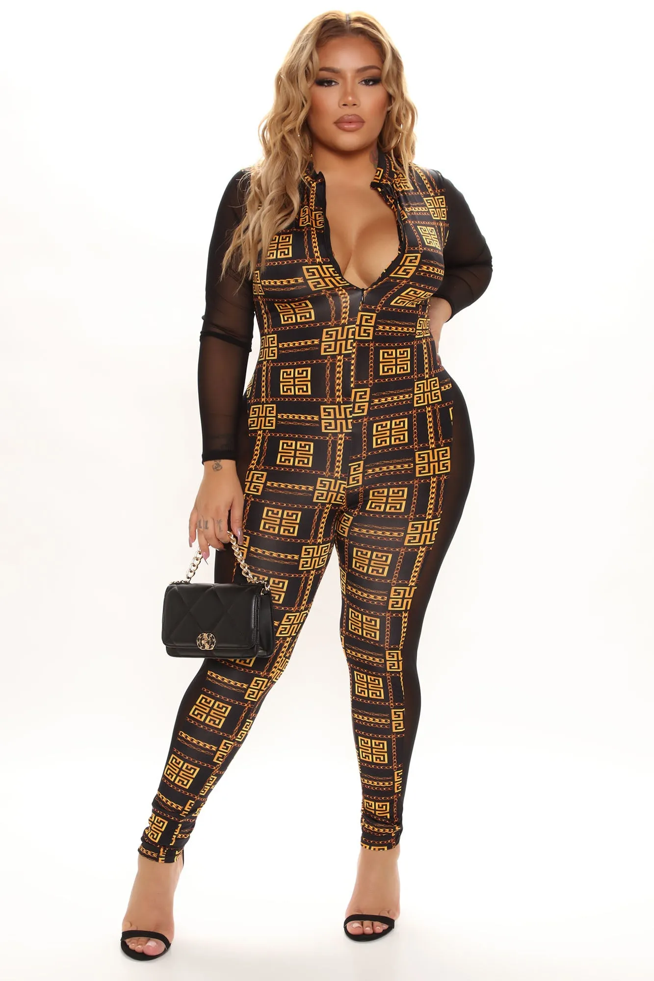 All Things Expensive Jumpsuit - Black/combo