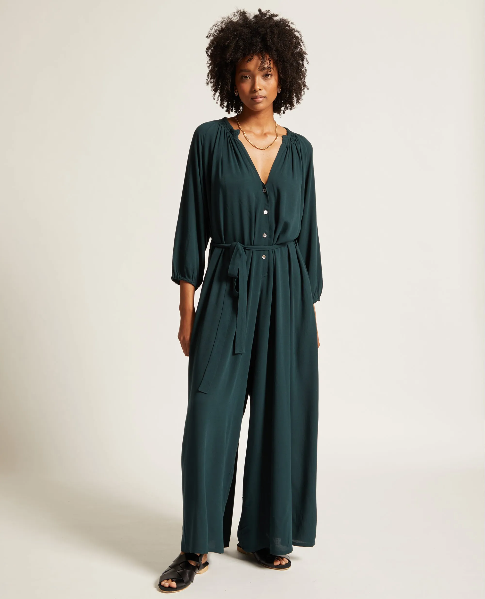 Arna | Ruched Neck Jumpsuit