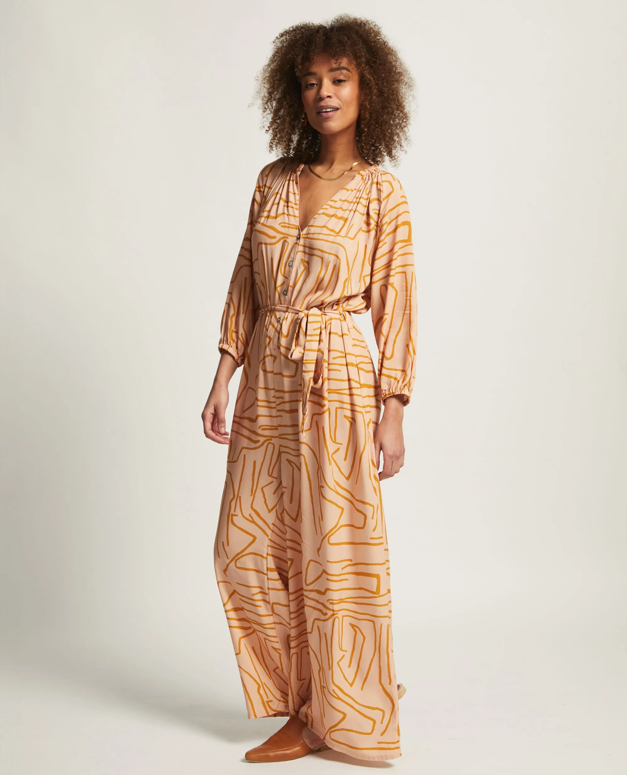 Arna | Ruched Neck Jumpsuit