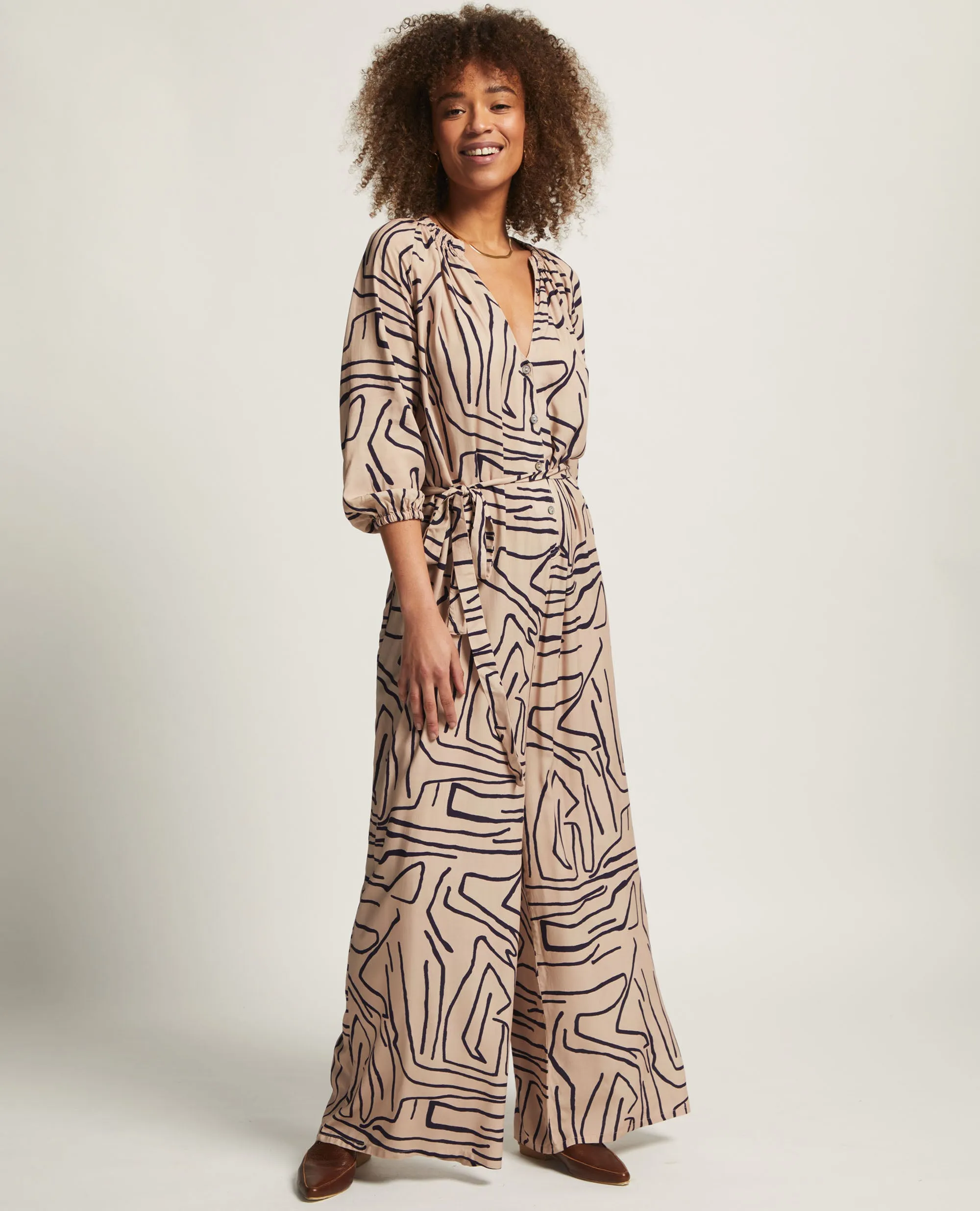 Arna | Ruched Neck Jumpsuit