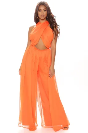 Athens Flowy Jumpsuit - Orange