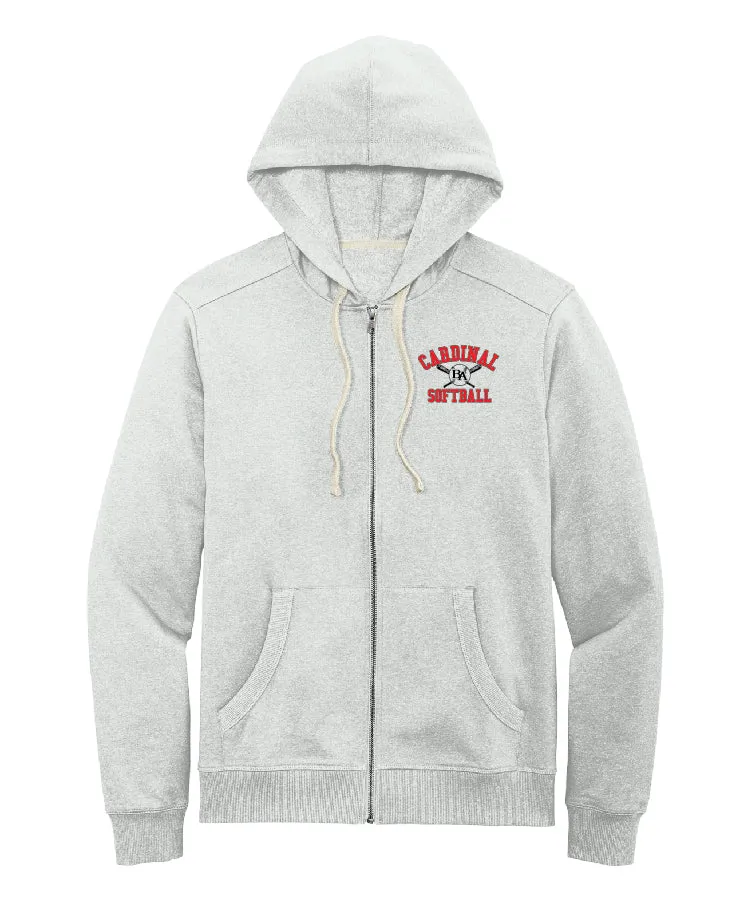 BA Softball Ash Hoodie - Full Zip