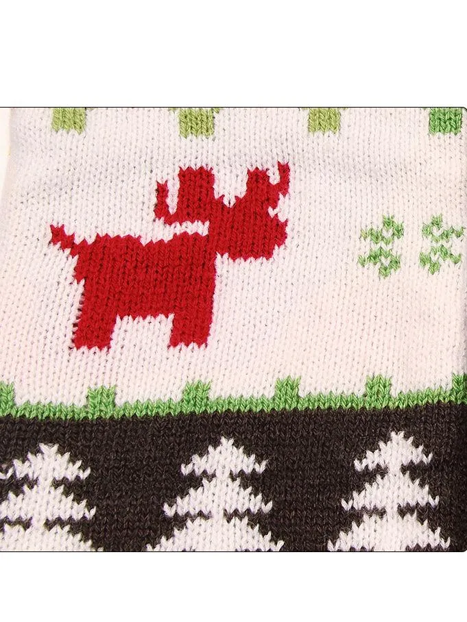 Baby Boy Christmas Tree Reindeer Crochet Hooded Cardigan