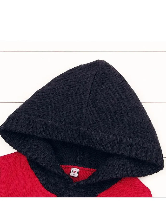 Baby Boy Christmas Tree Reindeer Crochet Hooded Cardigan