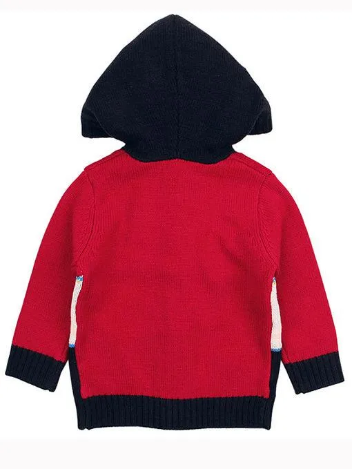 Baby Boy Christmas Tree Reindeer Crochet Hooded Cardigan