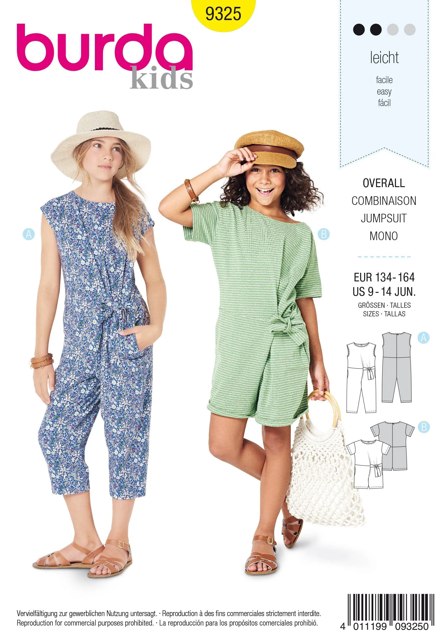 BD9325 Child's jumpsuit sewing pattern