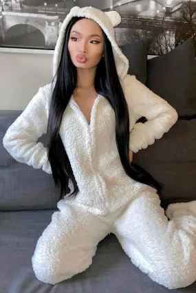 Bear Babe PJ Jumpsuit Onesie - Cream
