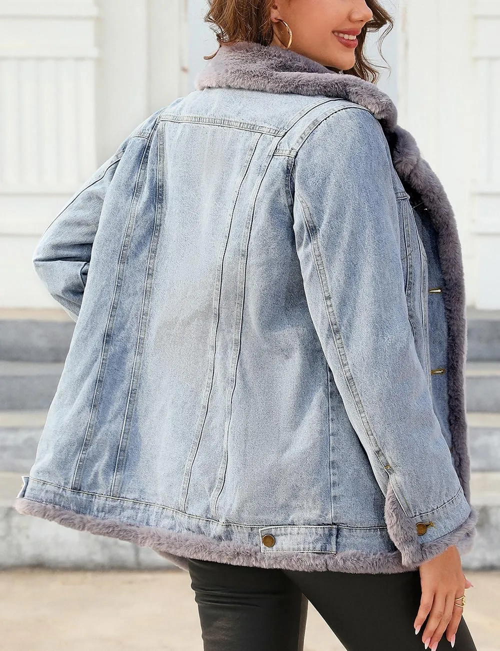 Bellivera Women Twill Parka Jacket, Winter Fashion Warm Long Hood Coat with Faux Fur Collar