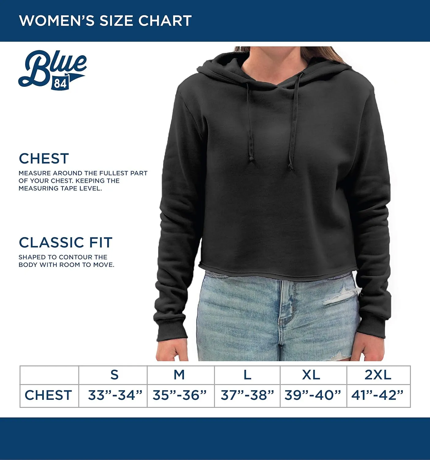 Blue 84 Women's Vintage Crop Hoodie