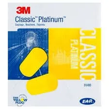 Box - 3M™ E-A-R™ Classic™ Platinum™ Uncorded Earplugs (200 Pairs | Pillow Pack | SLC80 23dB, Class 4)