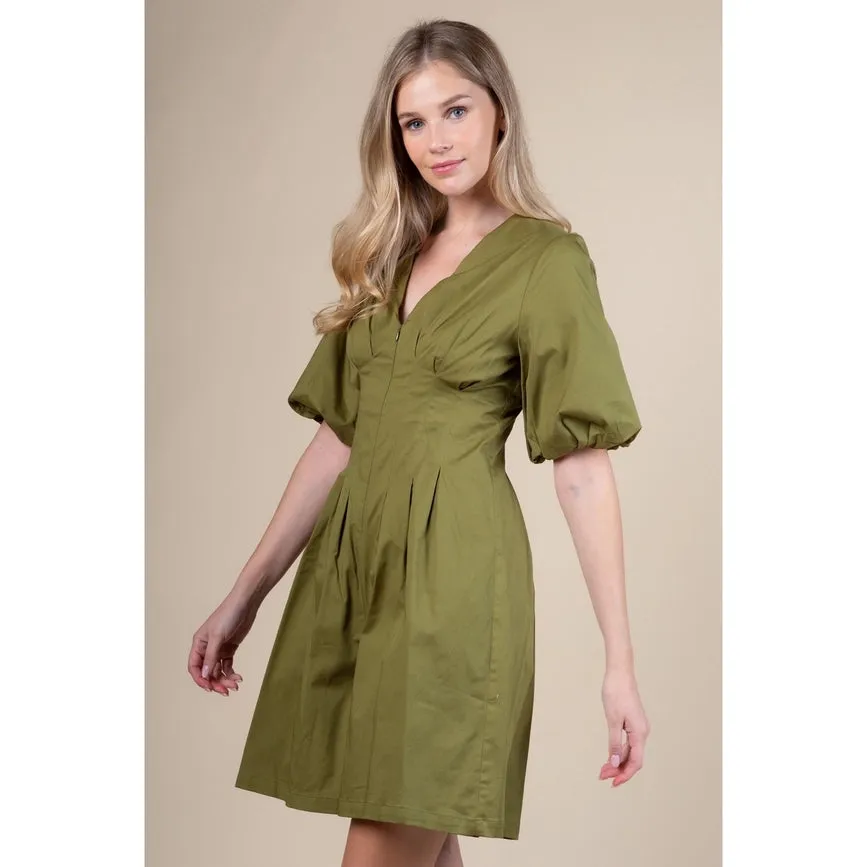 Box Pleat Waist Cropped Jumpsuit OLIVE