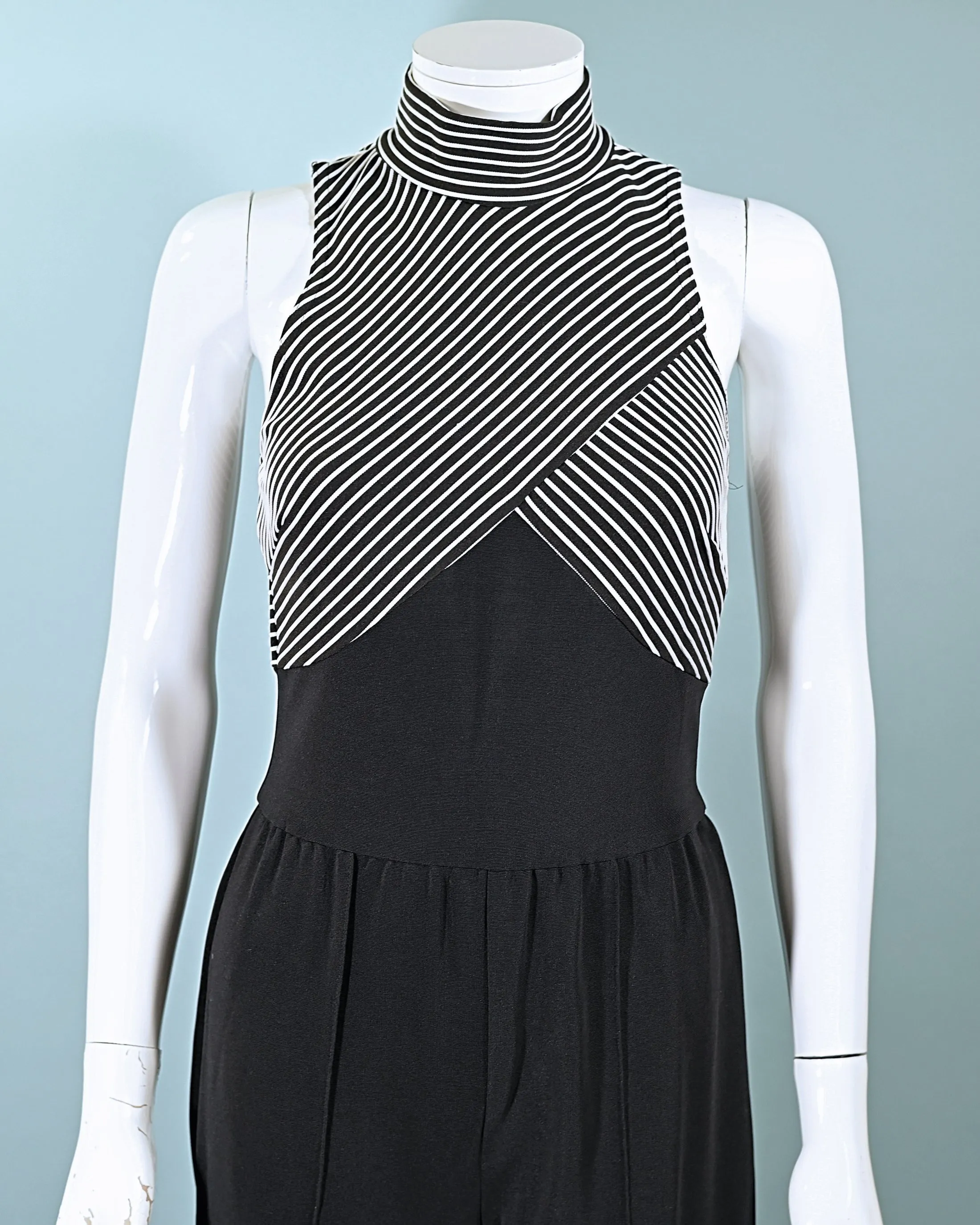 Cache Vintage 90s Black/White Sleeveless Jumpsuit S