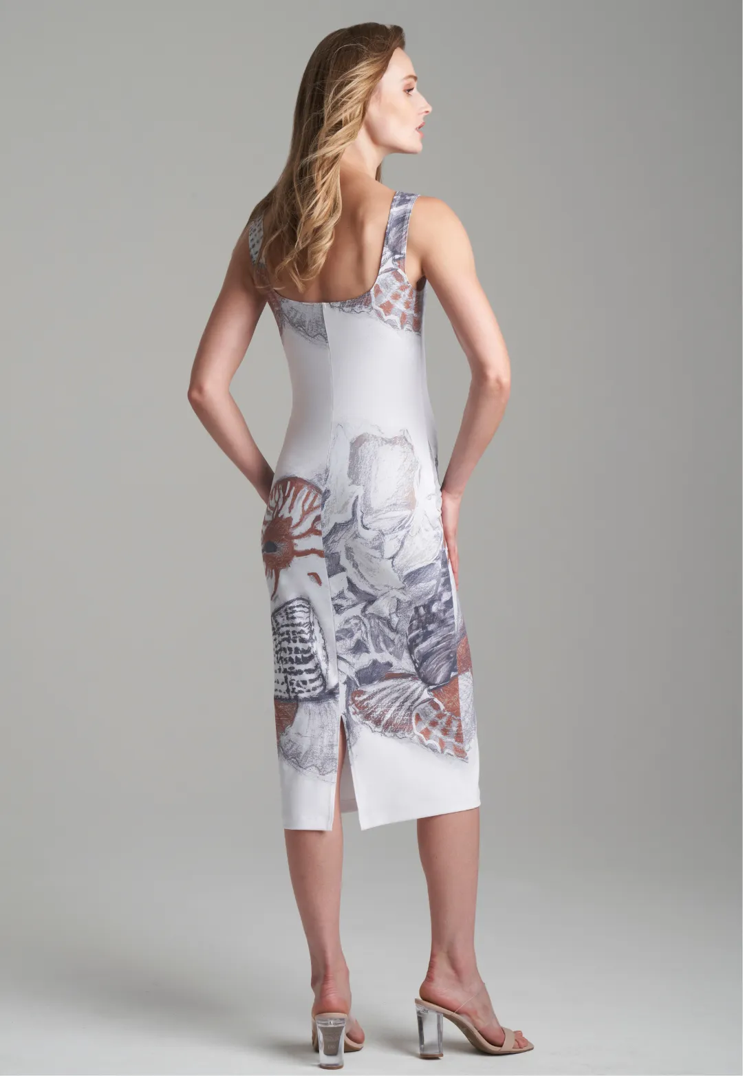 Caterina Short Stretch Knit Dress in Shellscape