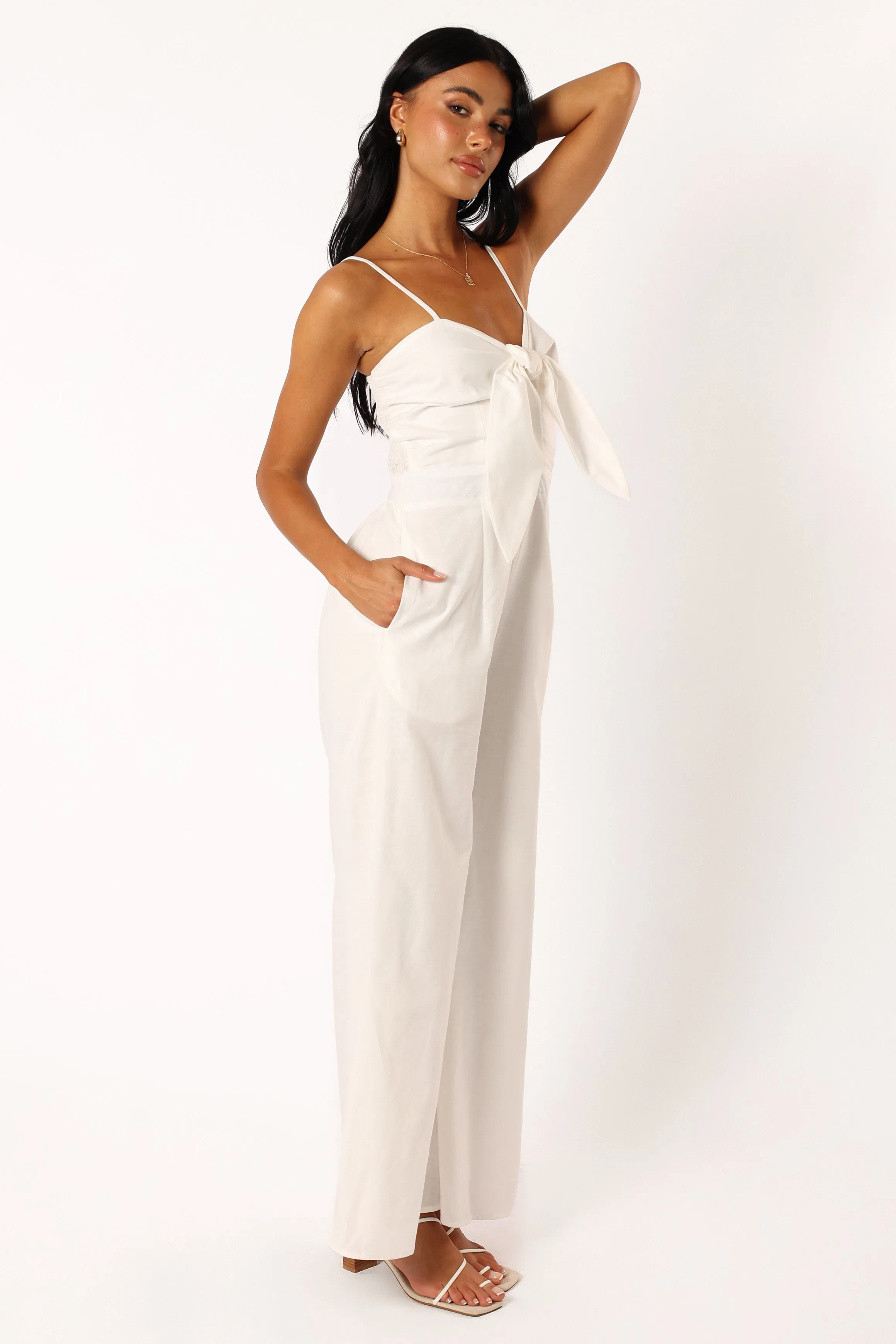 Christina Linen Jumpsuit - White