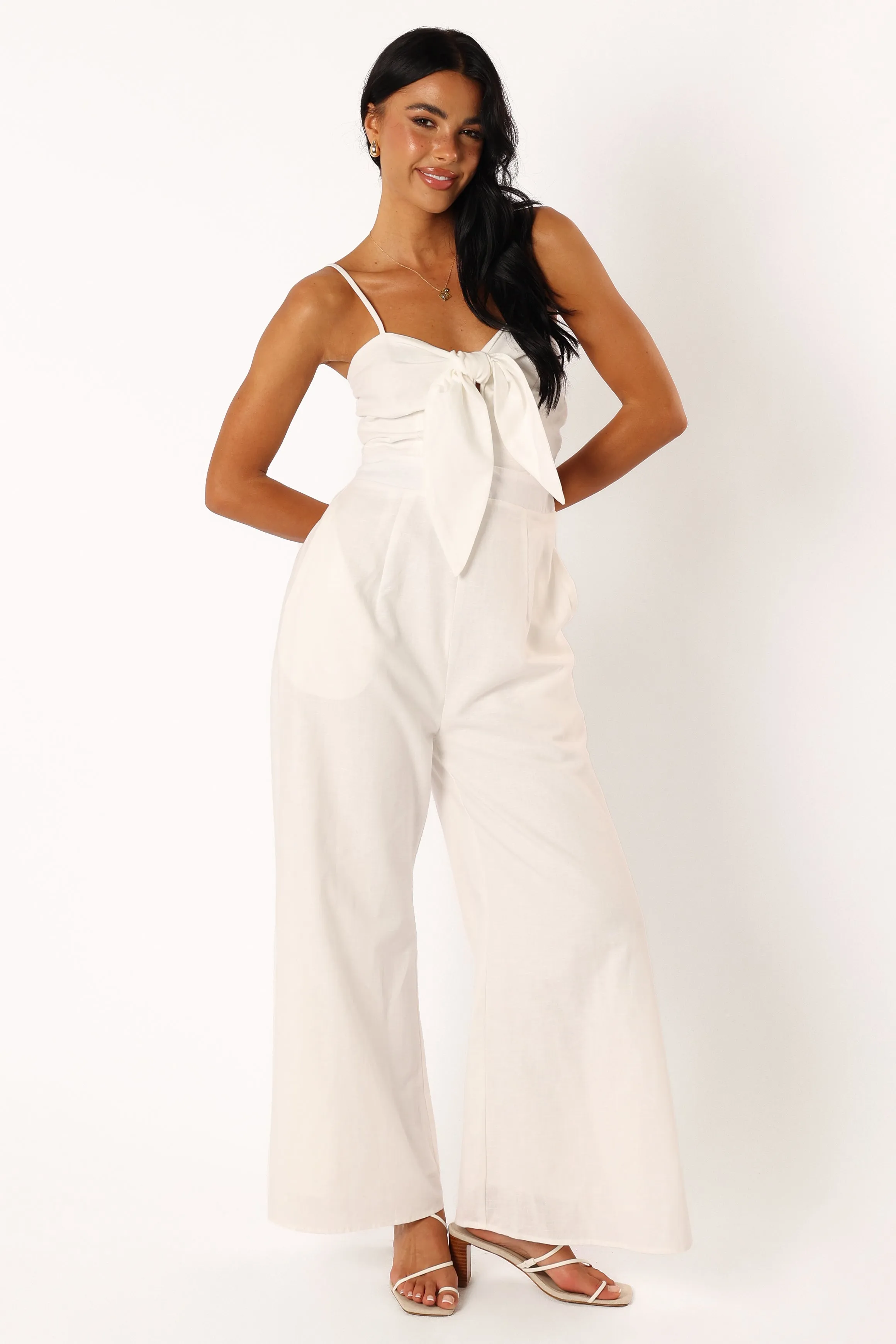 Christina Linen Jumpsuit - White