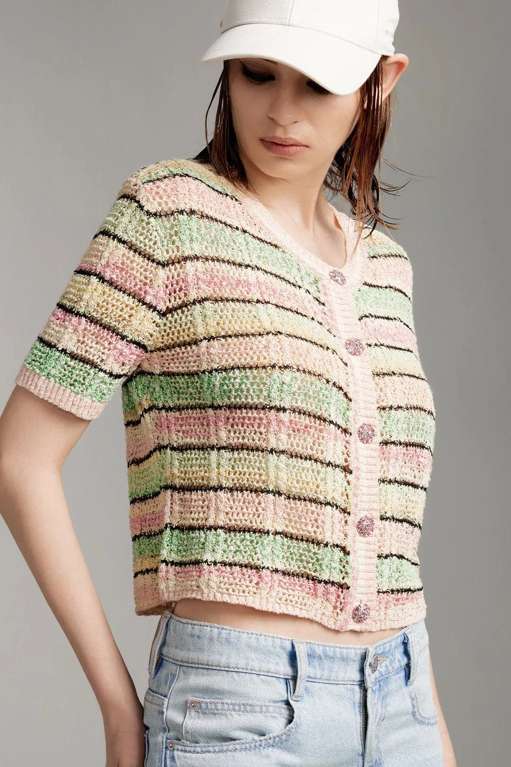 Colorful Striped Knit Top