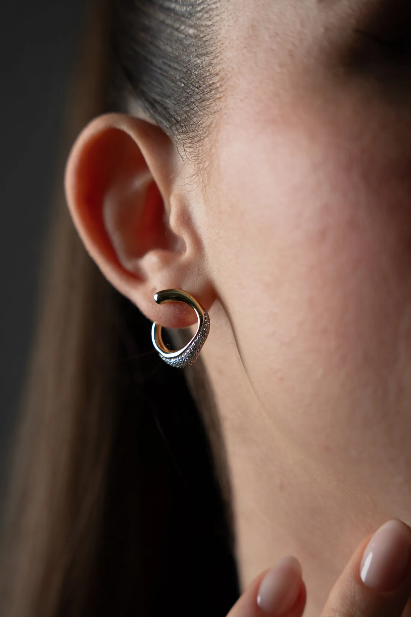 Crystal Galaxy Ear Studs 14K Gold Plated