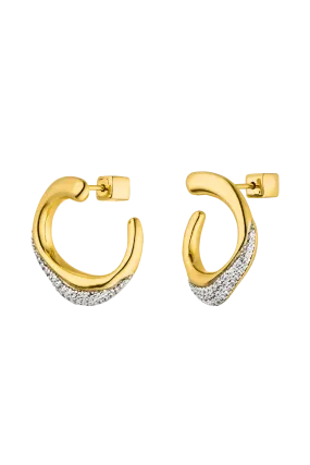 Crystal Galaxy Ear Studs 14K Gold Plated