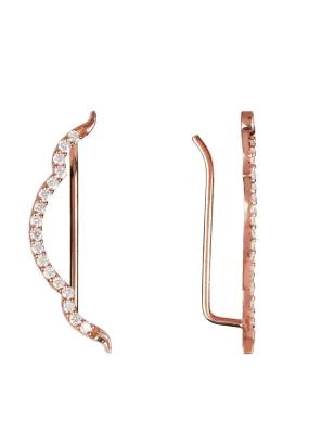 Diamond Bow Ear Climber Rosegold