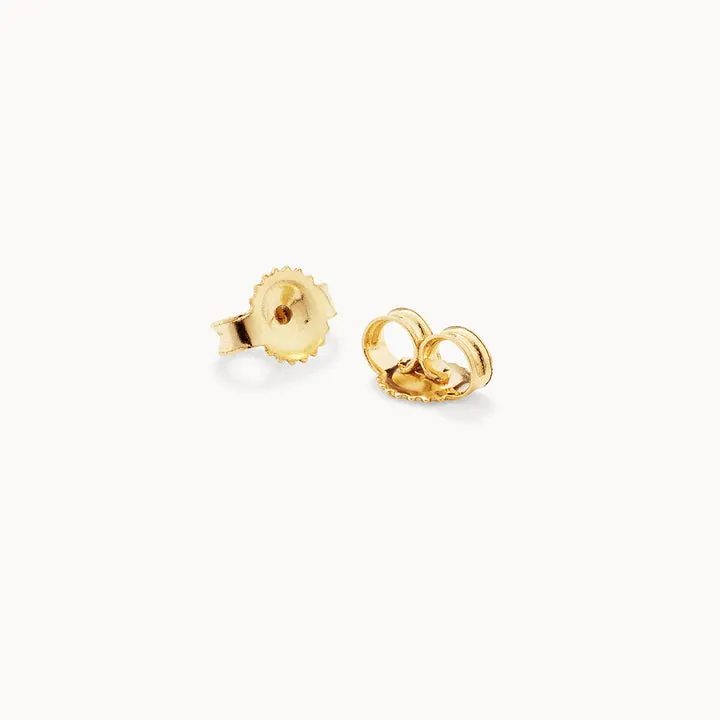 Diamond Micro Pave Heart Stud Earrings in 10k Gold