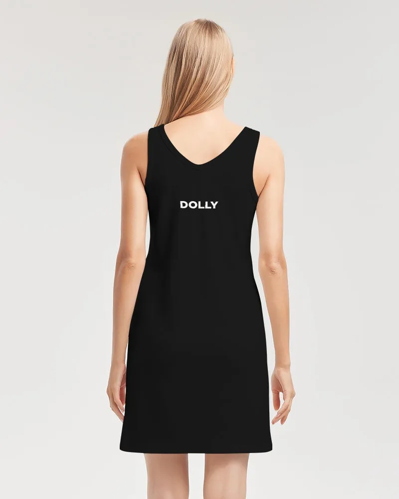 DOLLY ® Ballerina Dolls Pink Women's Rib Knit V Neck Mini Dress
