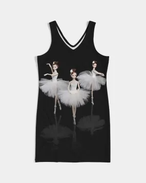 DOLLY ® Ballerina Dolls White Women's Rib Knit V Neck Mini Dress