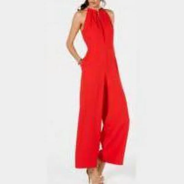 Donna Ricco Sleeveless Hardware-Embellished Jumpsuit