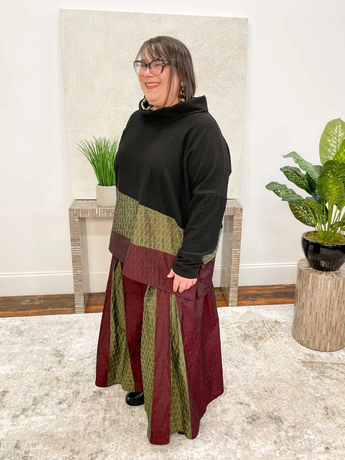 Dream Pleat Pant, Burgundy