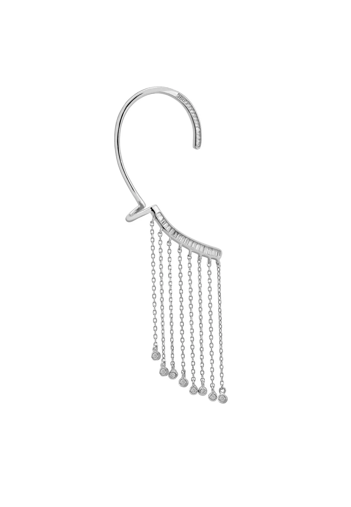Dubai Tassel Ear Climber Left Silver