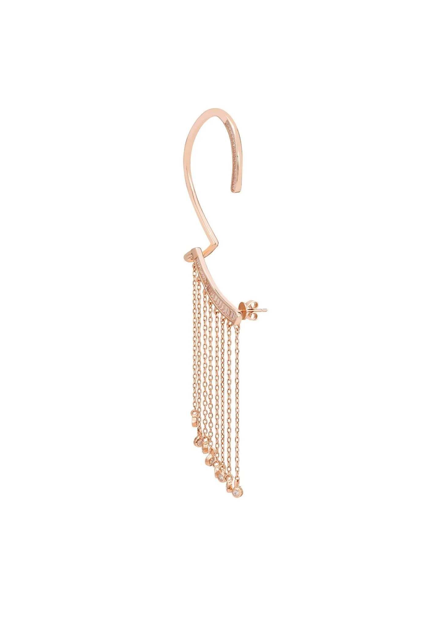 Dubai Tassel Ear Climber Right Rosegold