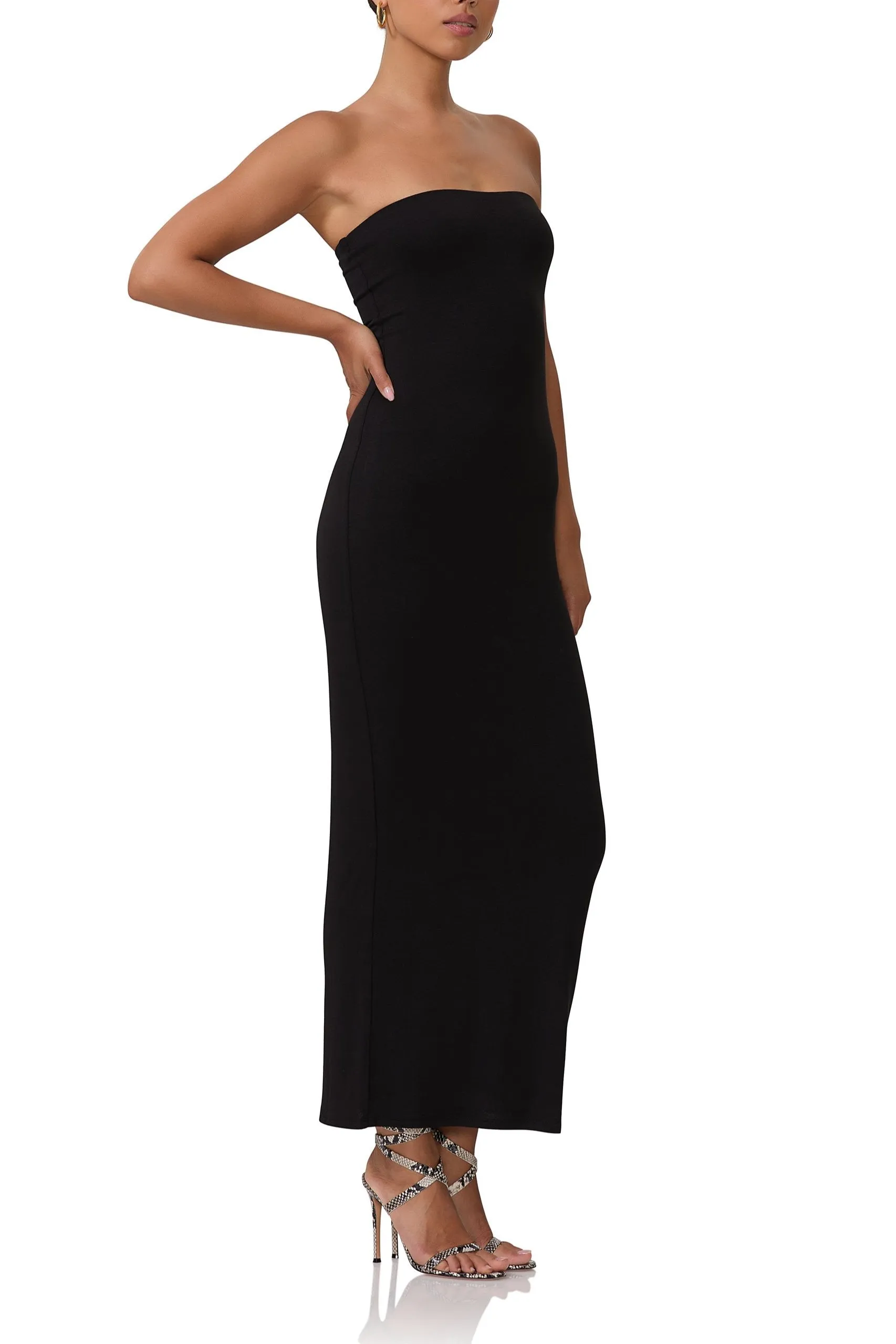 Dunn Column Maxi Dress - Noir